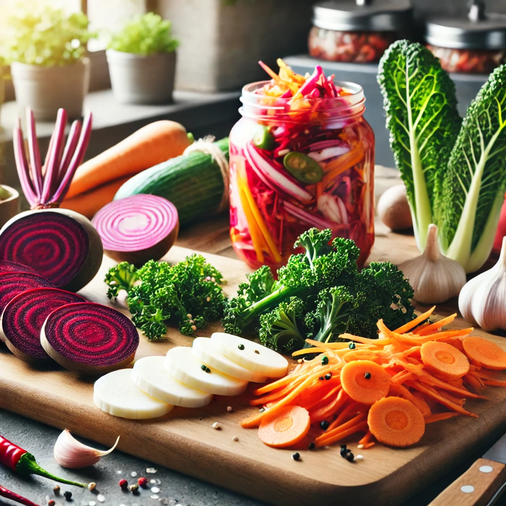 Vegetales preparados para fermentar